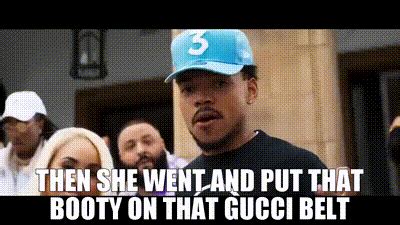 then she put that booty on that gucci belt|Lil Wayne .